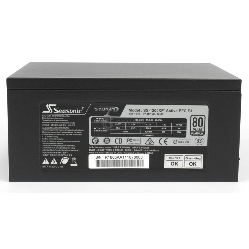 SS-1200XP SEASONIC PLATINUM-1200(SS-1200XP3) 1200W ATX12V EPS12V 80 PLUS PLATINUM CERTIFIED SLI READY CROSSFIRE READY FULL MODULAR POWER SUPPLY INTEL 4TH GEN CPU COMPATIBLE -